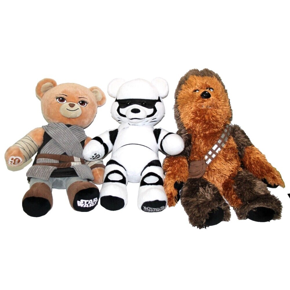 Build A Bear Disney BAB Star Wars Stormtrooper Chewbacca Rey Lot Stuffed Animal